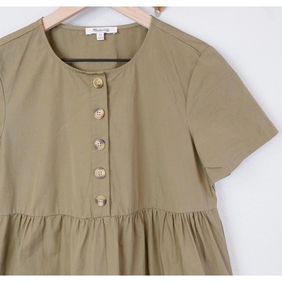 MADEWELL Tunic Olive Green Dress Lagenlook OVERSIZED Small - Picture 4 of 9